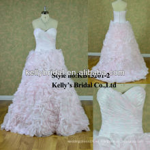 Vestido de boda rosado brillante más barato clásico